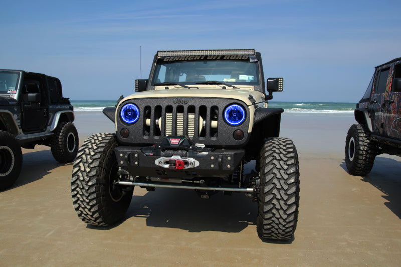 ORACLE Lighting Oracle 07-17 Jeep Wrangler Surface Mount LED Headlight Halo Kit - Blue