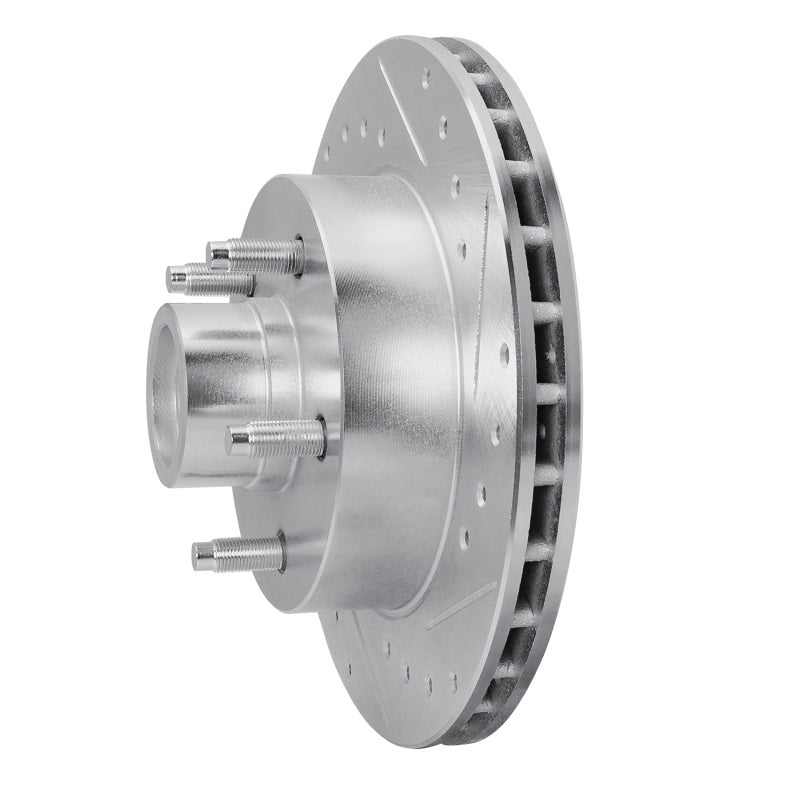 R1 Concepts R1 86-92 Ford BRONCO II Front Right Drilled & Slotted Silver Brake Rotor