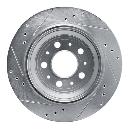 R1 Concepts R1 00-00 Volvo V70 Rear Right Drilled & Slotted Silver Brake Rotor