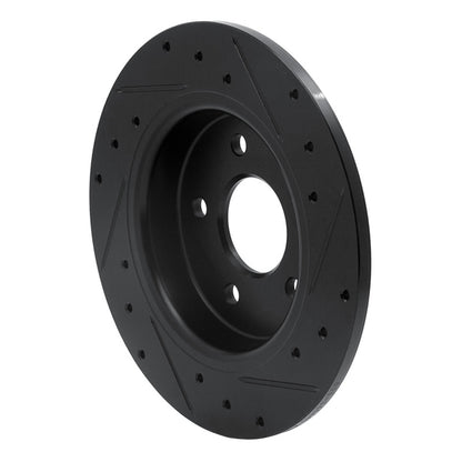 R1 Concepts R1 12-18 Ford Focus Rear Left Drilled & Slotted Black Brake Rotor