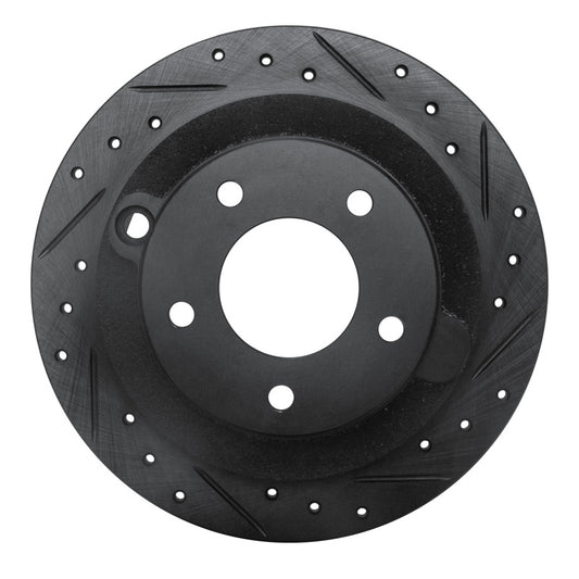 R1 Concepts R1 95-02 Mazda Millenia Rear Right Drilled & Slotted Black Brake Rotor