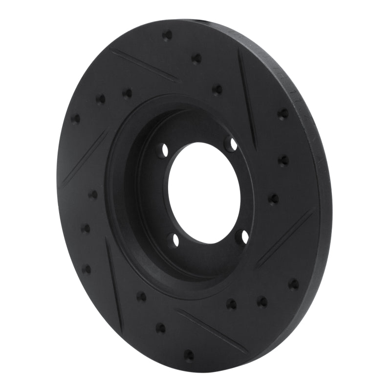 R1 Concepts R1 74-87 Dodge COLT Front Left Drilled & Slotted Black Brake Rotor