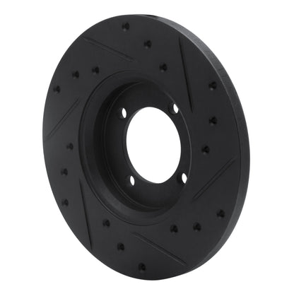 R1 Concepts R1 74-87 Dodge COLT Front Left Drilled & Slotted Black Brake Rotor