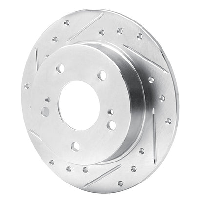 R1 Concepts R1 94-98 Nissan 240SX Rear Left Drilled & Slotted Silver Brake Rotor