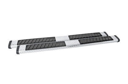 Dee Zee Universal Tubes - 6In Oval - Black Tread Aluminum (ExtCab)