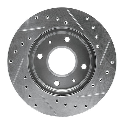 R1 Concepts R1 85-91 Dodge COLT Front Left Drilled & Slotted Silver Brake Rotor