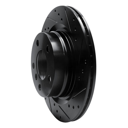 R1 Concepts R1 06-21 BMW 320I (USA/Canada) Rear Right Drilled & Slotted Black Brake Rotor