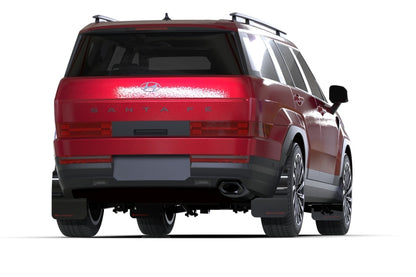 Rally Armor 24-26 Hyundai Santa Fe Black Mud Flap w/Red Logo