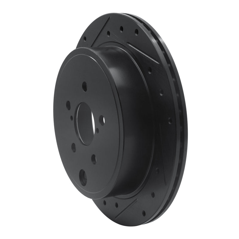 R1 Concepts R1 10-25 Scion FR-S Rear Left Drilled & Slotted Black Brake Rotor