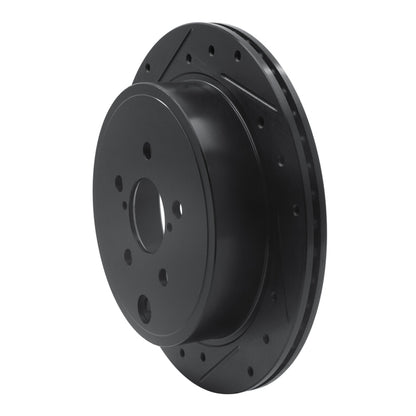 R1 Concepts R1 10-25 Scion FR-S Rear Left Drilled & Slotted Black Brake Rotor