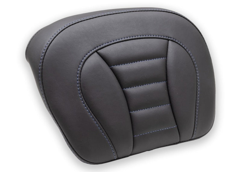 Mustang Motorcycle Mustang 08-21 Harley Electra Glide, Rd Glide, Rd King, Str Glide Tour-Pak Pad w/ Blue Stitch - Black