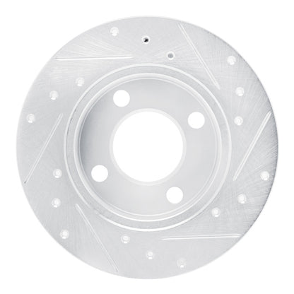 R1 Concepts R1 89-91 Audi 100 Rear Left Drilled & Slotted Silver Brake Rotor