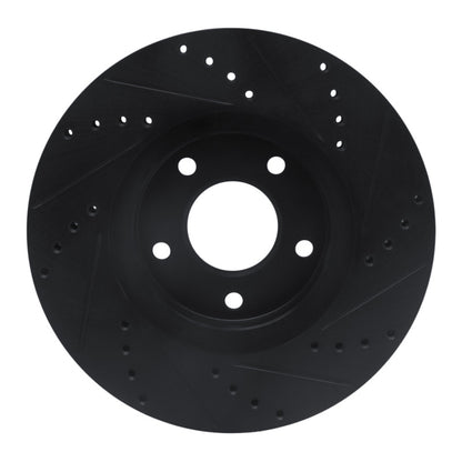 R1 Concepts R1 97-01 Infiniti Q45 Front Left Drilled & Slotted Black Brake Rotor