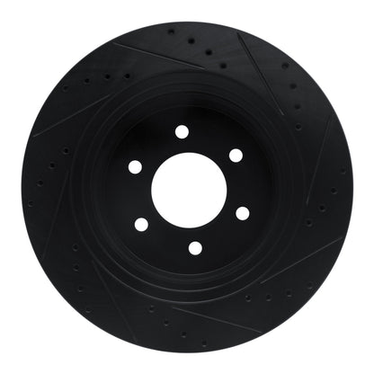 R1 Concepts R1 16-24 Nissan Titan XD Front Left Drilled & Slotted Black Brake Rotor