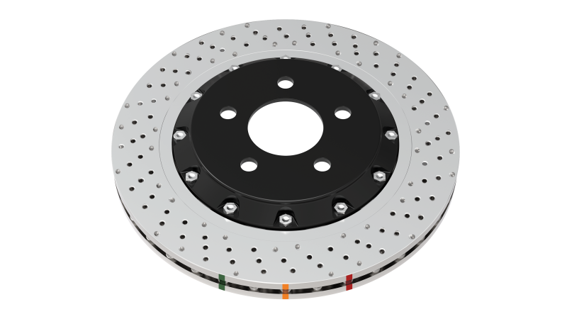DBA 06-10 Jeep Grand Cherokee SRT8 Front 5000 Series Cross Drilled Rotor w/Black Hat