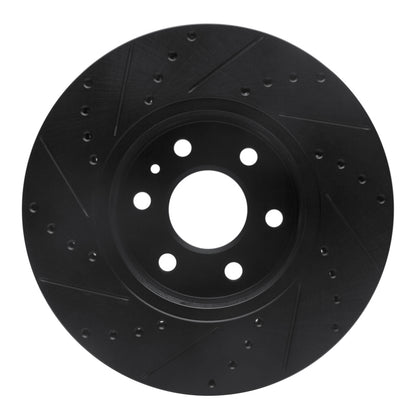 R1 Concepts R1 15-20 Chevrolet Colorado Front Right Drilled & Slotted Black Brake Rotor