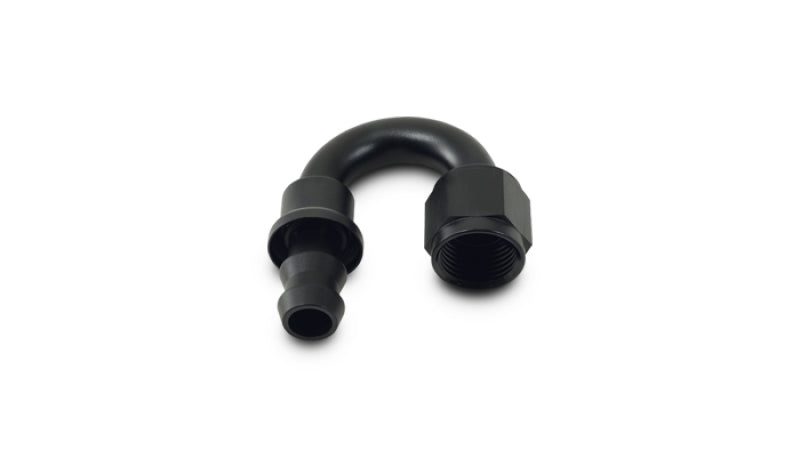 Vibrant -6AN Push-On 180 Deg Hose End Fitting - Aluminum