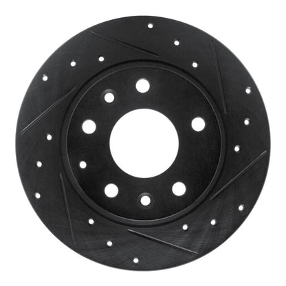 R1 Concepts R1 14-25 Mazda 3 Rear Right Drilled & Slotted Black Brake Rotor