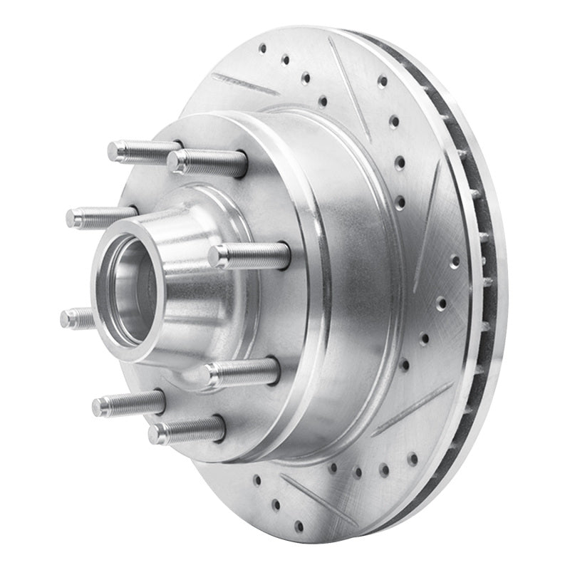 R1 Concepts R1 80-85 Ford E-350 Econoline Club Wagon Front Right Drilled & Slotted Silver Brake Rotor
