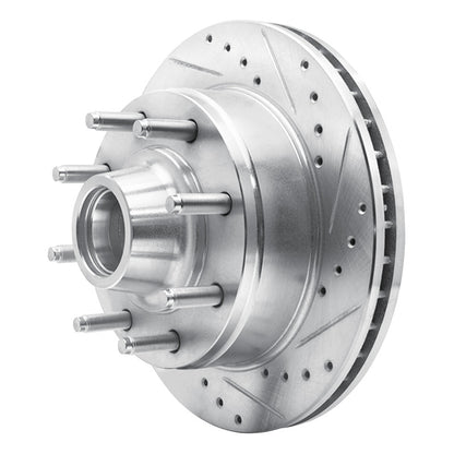 R1 Concepts R1 80-85 Ford E-350 Econoline Club Wagon Front Right Drilled & Slotted Silver Brake Rotor