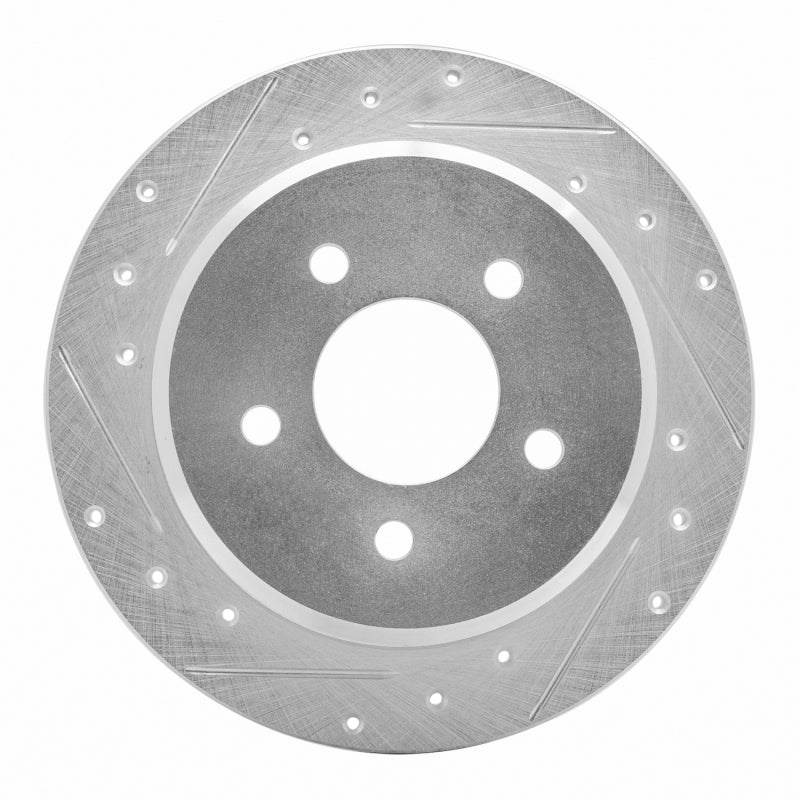 R1 Concepts R1 96-02 Ford Crown Victoria Rear Left Drilled & Slotted Silver Brake Rotor