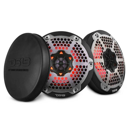 DS18 NXL-M Series Spkr w/ RGB LED Lights 6.5in 2-Way 100 Watts RMS 4 ohm Blk Grill Detached w/ Cover