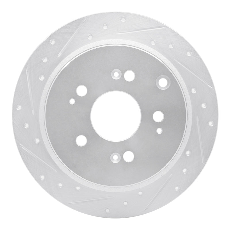 R1 Concepts R1 05-10 Honda Odyssey Rear Left Drilled & Slotted Silver Brake Rotor