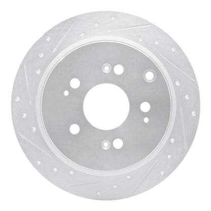 R1 Concepts R1 05-10 Honda Odyssey Rear Left Drilled & Slotted Silver Brake Rotor