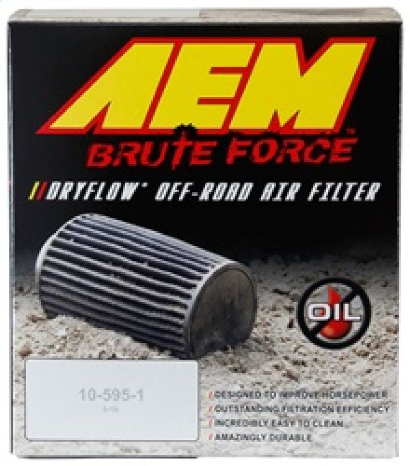 AEM Induction AEM Brute Force Dryflow Air Filter - Conical 6in Base OD / 5.125in Top OD / 5.25in Height