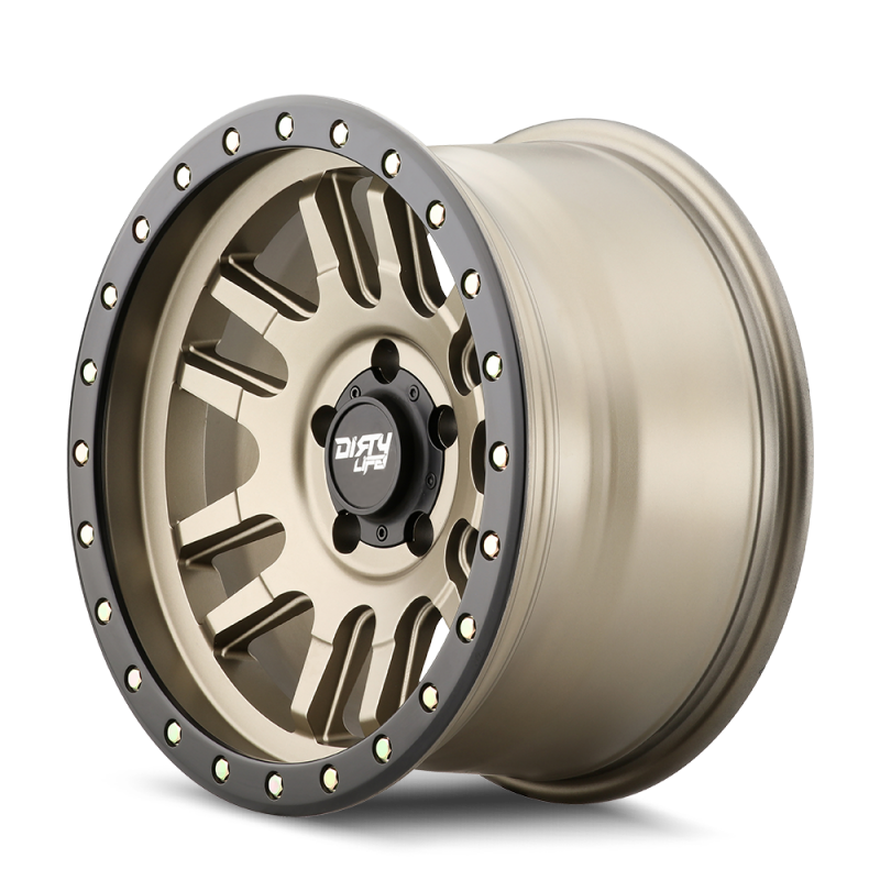 Dirty Life 9309 Canyon Pro 17x9/6x139.7 BP/0mm Offset/106mm Hub Satin Gold Wheel - Beadlock