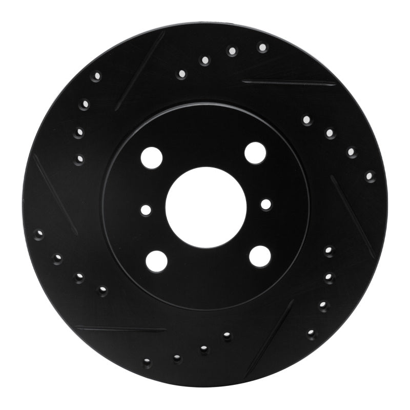 R1 Concepts R1 93-02 Chevrolet Prizm Front Left Drilled & Slotted Black Brake Rotor