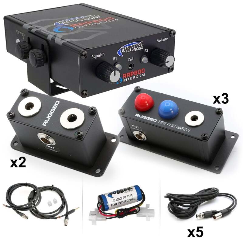 Rugged Radios Fire and Safety 6-Person Dual Radio and Pump Panel Intercom Kit