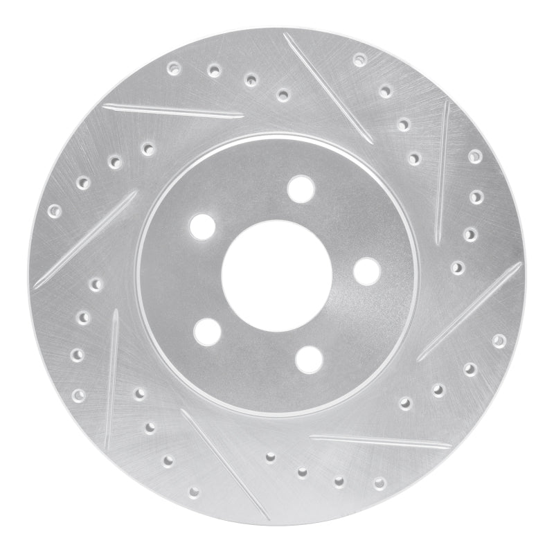 R1 Concepts R1 95-06 Chrysler Cirrus Front Right Drilled & Slotted Silver Brake Rotor