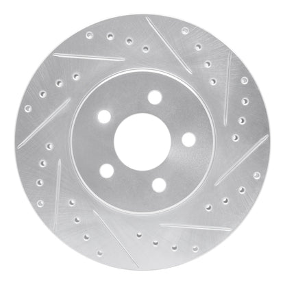 R1 Concepts R1 95-06 Chrysler Cirrus Front Right Drilled & Slotted Silver Brake Rotor