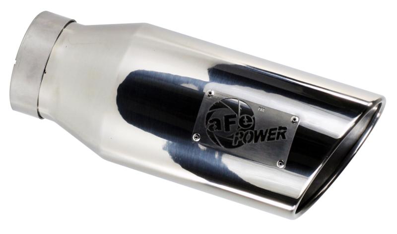 aFe Diesel Exhaust Tip Bolt On Polished 4in Inlet x 6in Outlet x 15in Long