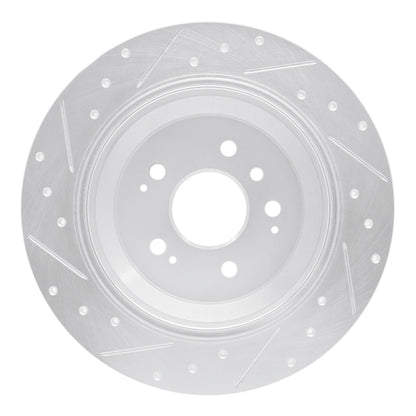 R1 Concepts R1 16-25 Honda Ridgeline Rear Right Drilled & Slotted Silver Brake Rotor