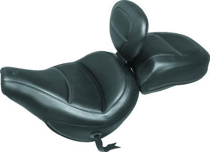 Mustang Motorcycle Mustang 08-21 Harley Electra Glide,Rd Glide,Rd King Tripper Fastback 1PC Seat w/Diam Stitch - Black
