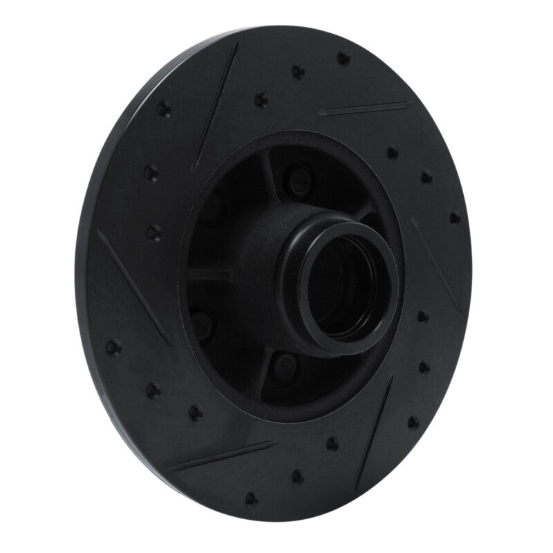R1 Concepts R1 84-87 Pontiac Fiero Front Right Drilled & Slotted Black Brake Rotor