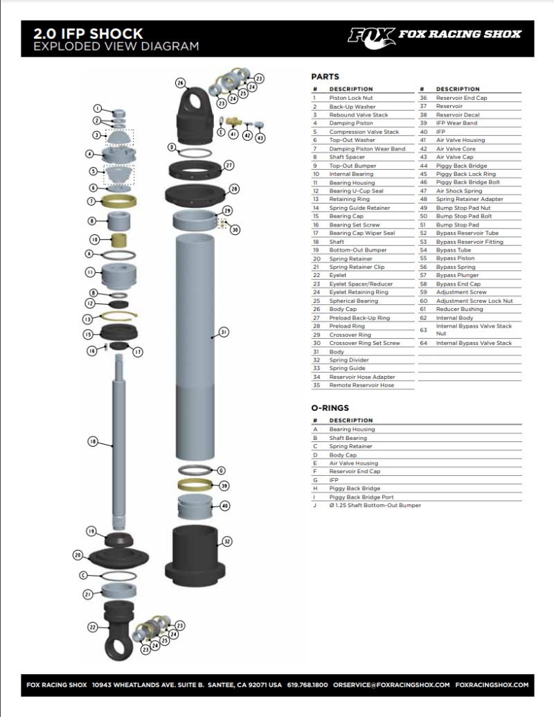 FOX Replacement Shock Sleeve  0.75in OD x 1.675in LTG 1020 - Clear Zinc