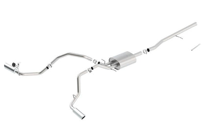 Borla 14 Silv/Sierra C/B Exhaust ATAK 1500 5.3L V8 AT/MT 2&4WD Ext Cab Split Side Exit
