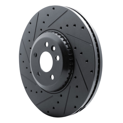 R1 Concepts R1 20-25 Jaguar E-Pace Front Left Drilled & Slotted Black Brake Rotor