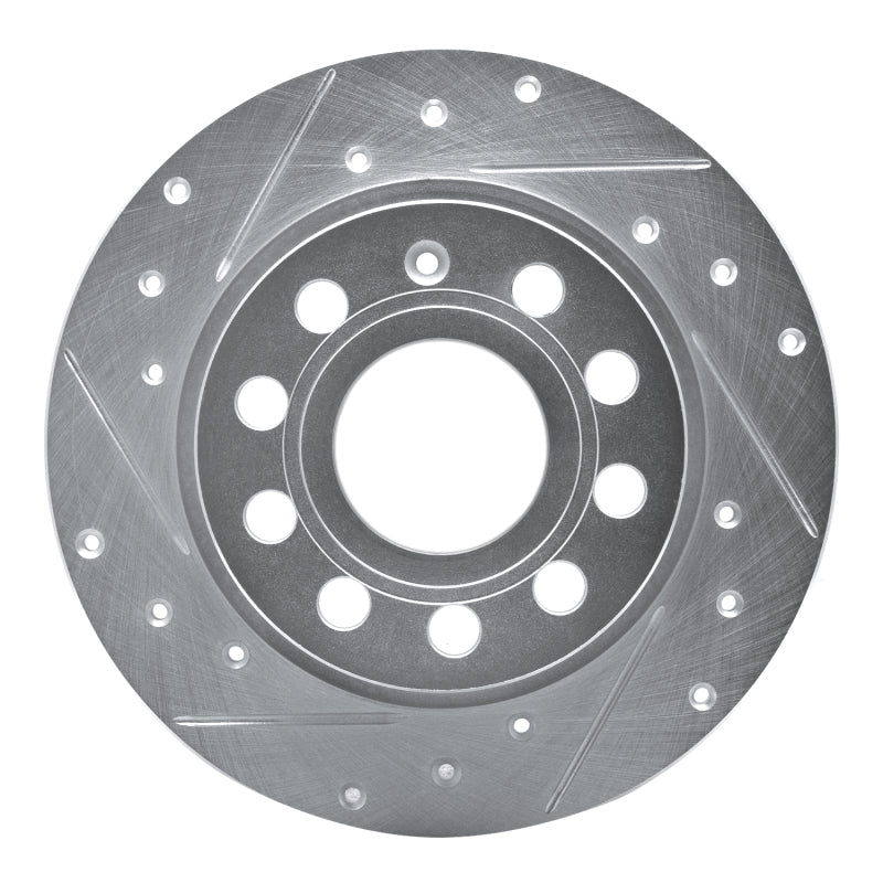R1 Concepts R1 10-19 Audi A3 Rear Left Drilled & Slotted Silver Brake Rotor