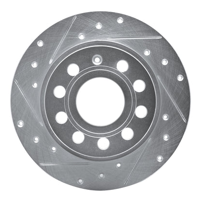 R1 Concepts R1 10-19 Audi A3 Rear Left Drilled & Slotted Silver Brake Rotor