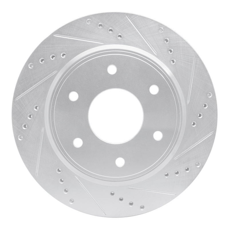 R1 Concepts R1 05-07 Infiniti QX56 Front Right Drilled & Slotted Silver Brake Rotor