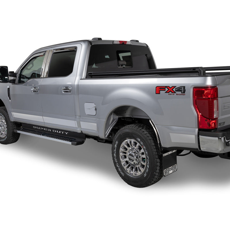 Putco 17-20 Ford SuperDuty SuperCrew - 8ft Bed Stainless Steel Rocker Panels
