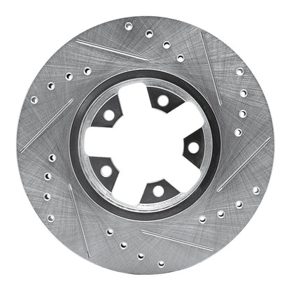 R1 Concepts R1 1984-1989 Nissan 200SX Front Left Drilled & Slotted Silver Brake Rotor
