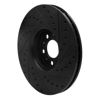 R1 Concepts R1 03-14 Volvo XC90 Front Left Drilled & Slotted Black Brake Rotor