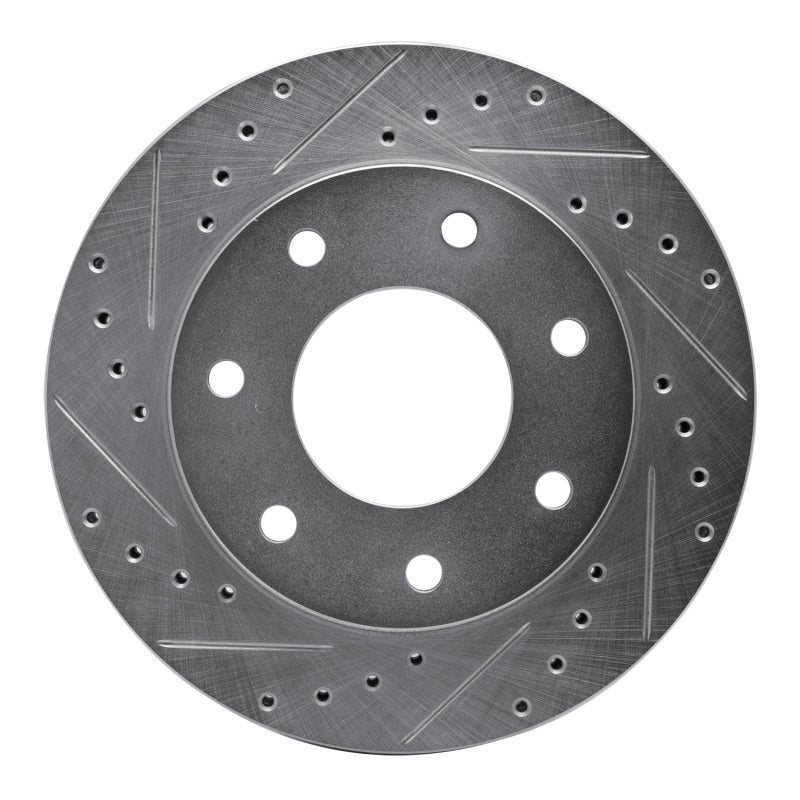 R1 Concepts R1 97-04 Ford F-250 4WD (Excl Super Duty) Front Left Drilled & Slotted Silver Brake Rotor