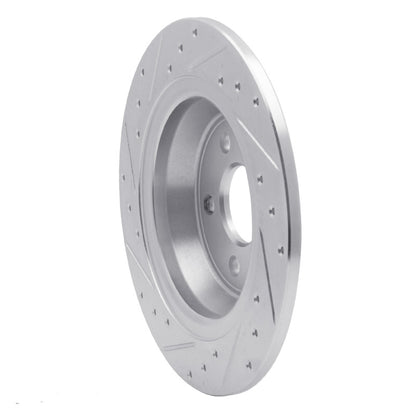 R1 Concepts R1 13-20 Ford Fusion Rear Right Drilled & Slotted Silver Brake Rotor