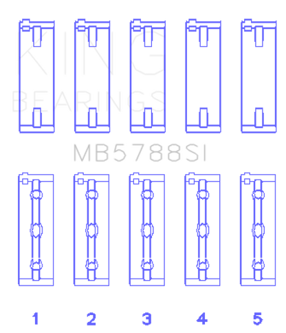 King Engine Bearings Suzuki J24B (Size +1.0mm) Main Bearing Set